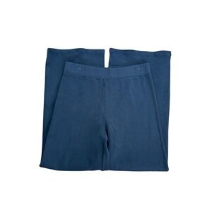 American Giant‎ Women's L Rib Knit Pullon Flareleg Pants Blue NWOT Inseam 29"